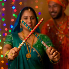 Traditional Decorative Dandiya Sticks Pair for Navratri, Garba (2 Pc) - justgrabit.in | Just Grab It
