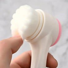 2 in 1 Facial Brush Cleansing | Manual Face Scrubber | Silicone Double - Sided Face Wash Brush for Sensitive, Delicate, Dry Skin (1 Pc) - Justgrabit Inc.