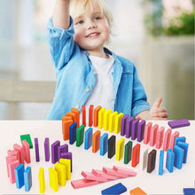 DOMINO BLOCKS SET MULTICOLOR WOODEN TOY BUILDING INDOOR GAME TOY - justgrabit.in | Just Grab It