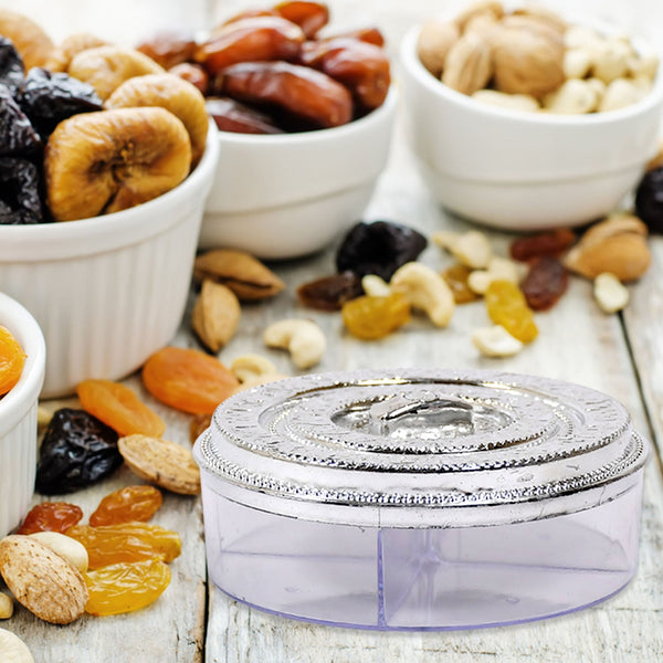 Round Smiley Multi Purpose 4 Compartment Box For Home & Kitchen Use - justgrabit.in | Just Grab It