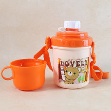Lovely Cartoon Printed Plastic Cup with Lid (Approx. 350 ML, 1 Pc) - justgrabit.in | Just Grab It