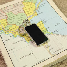 Premium Rectangular Black & Silver Metal Keychain (1 Pc) - justgrabit.in | Just Grab It