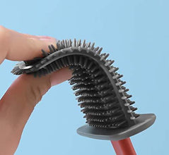 Silicone Toilet Brush with Holder Stand for Bathroom Cleaning - Justgrabit Inc.