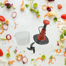 Manual Food Chopper (650ml): 3 Stainless Steel Blades, Locking System, Anti - Slip Base - Justgrabit Inc.