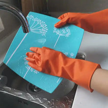 Multipurpose Rubber Reusable Cleaning Gloves, Reusable Rubber Hand Gloves I Latex Safety Gloves I for Washing I Cleaning Kitchen I Gardening I Sanitation I Wet and Dry Use Orange Gloves (1 Pair 40 Gm) - Justgrabit Inc.