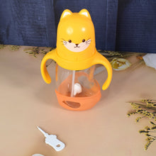 Glass Baby Feeding Bottle with Handles & Straw (300 ML / 1 Pc) - justgrabit.in | Just Grab It
