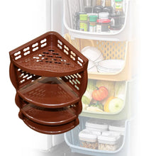 Multi Purpose Plastic Corner Rack a Stylish Storage Shelf for Kitchen / Living Room / Bathroom (1 Pc / 3 Layer ) - Justgrabit Inc.