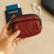Premium Leather Zippered Card Holder & Accessories Case - Justgrabit Inc.