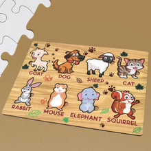 Wooden Animal Puzzle Learning Educational Board (1 Set / 28×20 Cm) - justgrabit.in | Just Grab It