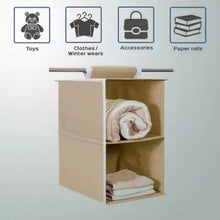 Fabric Hanging 2 - Shelf Closet Cloth Organizer - justgrabit.in | Just Grab It