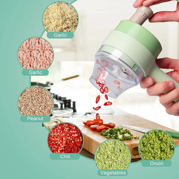 4 in 1 Electric Handheld Cooking Hammer Vegetable Cutter Fruit Slicer - justgrabit.in | Just Grab It
