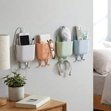 Multi - Purpose Plastic Wall Mounted Mobile Charging Holder Set (4 Pc) - justgrabit.in | Just Grab It