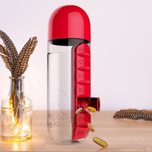 Water Bottle with Built - in 7 - Day Pill Organizer Approx 900ml (1 Pc) - justgrabit.in | Just Grab It
