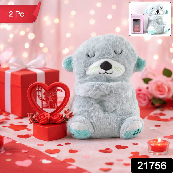 Soft Plush Teddy Bear with Heart - Shaped Love Showpiece Gift Set (2 Pc Set) - justgrabit.in | Just Grab It