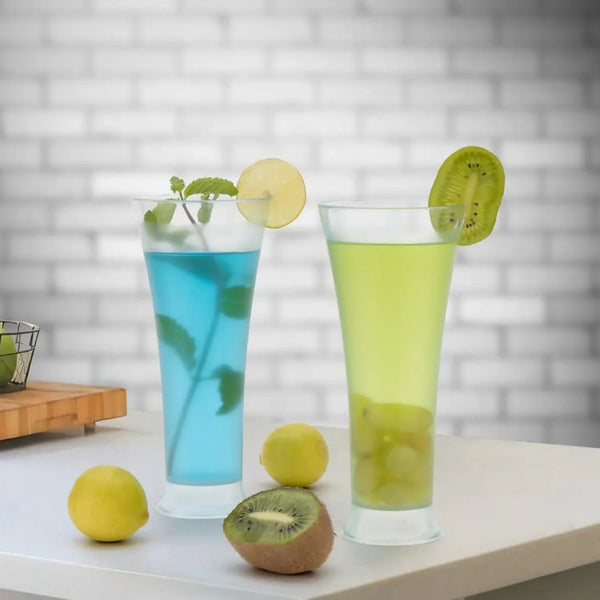 High Quality Faluda, ice cream, Juicer and Water Glasses Set of 6 Transparent, Drinking Water Glasses Stylish Glasses for Faluda, Water, Juice, Glass Set of 6 Pcs (Plastic 300 ML Approx) - Justgrabit Inc.