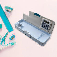 Double Sided Magnetic Geometry Box, Pencil Box with Calculator and Sharpener for Boys Art Plastic Pencil Box for Girls and Boys - justgrabit.in | Just Grab It