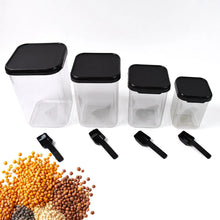 Plastic Air Tight Containers Storage (4 Pc Set With 4 Spoon) - Justgrabit Inc.