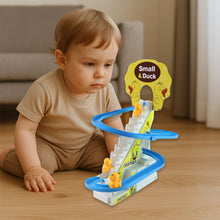 LALA Small Duck Climb Stairs Toy Roller Coaster Flashing Lights & Music (3 Ducks) - justgrabit.in | Just Grab It