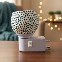 Decorative Star Pattern Kapoor Dani Mosaic Glass Plug - In Night Lamp (1 Pc) - justgrabit.in | Just Grab It