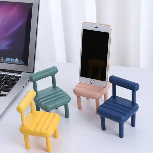 Mini Chair Mobile Phone Holder – Portable & Stylish Stand for All Smartphones, Ideal for Desk & Office Use (1 Pc) - justgrabit.in | Just Grab It