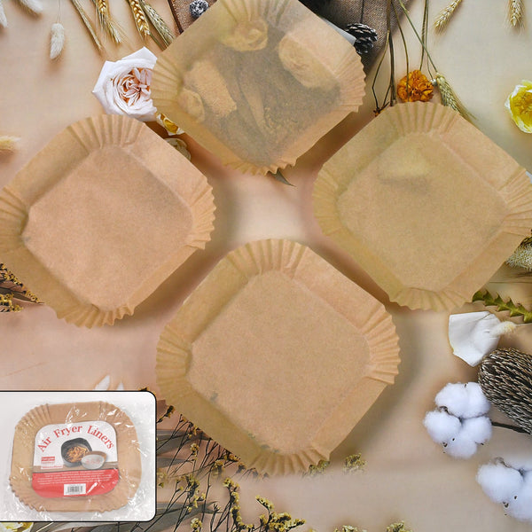 Square Air Fryer Disposable Paper Liner (50 Pcs Set / 160mmx45mm) - justgrabit.in | Just Grab It
