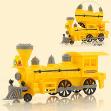Pull and Go Train with Light Plastic String Pull Back Train (1 Pc / Mix Color) - justgrabit.in | Just Grab It