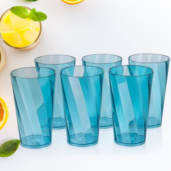 Premium 300ml Transparent Glass Set for Water, Juice & Cocktails (Set of 6) - justgrabit.in | Just Grab It