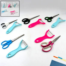 Stainless Steel Kitchen Scissors & Multipurpose Peeler (2 Pc Set / Mix Design Scissor & Peeler) - justgrabit.in | Just Grab It