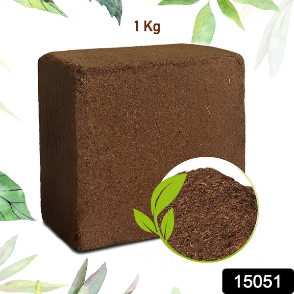 Cocopeat Block Organic Fertilizer and Soil Manure Potting Mixture for Home Gardening and Potted Plants (1 KG.) - justgrabit.in | Just Grab It