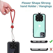 Flower Shape metal alloy pendant Nylon Braided leather hand strap lanyard phone (1 Pc / Multicolor) - justgrabit.in | Just Grab It
