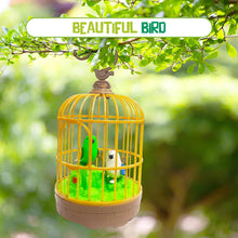 Sound - Activated Chirping Bird Toy in Hanging Cage (1 Pc / Battery Operated) - justgrabit.in | Just Grab It