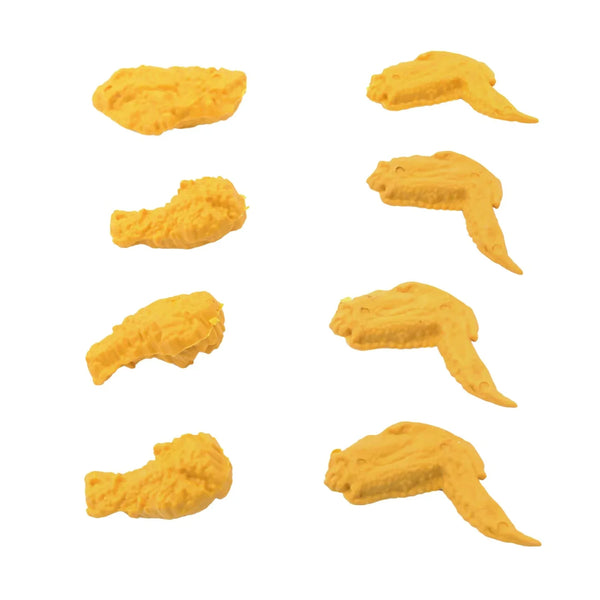 Cute Chicken Wing & Leg Erasers for Kids & Students (8 Pc Set) - Justgrabit Inc.