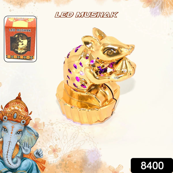Multicolour LED Mushak / LED Mooshak for Ganpati Decorations, Ganesh Ganesha (1 Pc) - justgrabit.in | Just Grab It