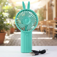 Cute Bunny Ear Design Portable USB Rechargeable Mini Handheld Fan (1 Pc) - justgrabit.in | Just Grab It