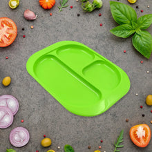 Plastic Food Plates / Biodegradable 3 Compartment Square Plate With Spoon for Food Snacks / Nuts / Desserts Plates for Kids, Reusable Plates for Outdoor, Camping, BPA - free (1 Pc) - Justgrabit Inc.