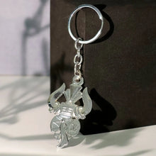 Trishul Damru Shiv Symbol Silver Keychain (1 Pc) - justgrabit.in | Just Grab It