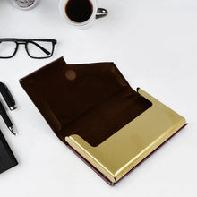 Leather Professional Business Visiting Card Case With Luxury Ballpoint Blue Pens (2 Pc Set / With Gift Box) - justgrabit.in | Just Grab It