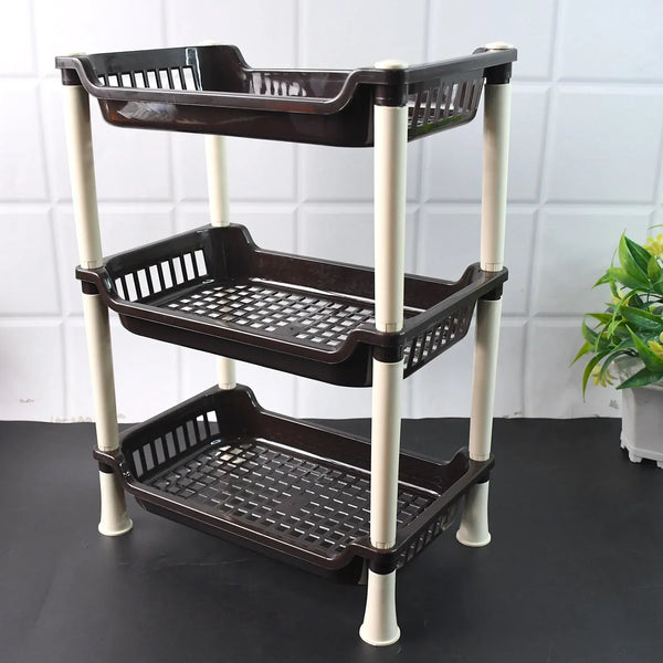 Apex Small Multiuse Plastic Storage Rack Organizer 3 - Tier - Justgrabit Inc.