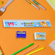 Cartoon Wooden Pencil Set for Kids Boys Return Gifts Birthday Party Space Stationary Set Pencil Eraser Sharpener Combo Kit for Kids Boys (Mix Color / 1 Set) - justgrabit.in | Just Grab It