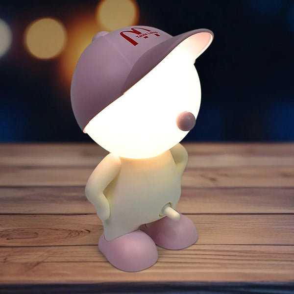 Cute Lovely Cartoon Design LED Desk Night Light With Plastic Head Cap (1 Pc) - justgrabit.in | Just Grab It