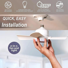 Original Cool LED Socket Fan Light – Ceiling Fan Replacement, 1000 Lumens/5000K, Remote Controlled (Remote Battery Not Included) - Justgrabit Inc.