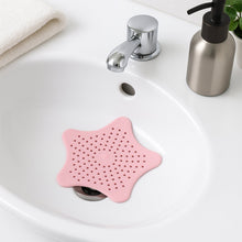 Baby Pink Silicone Star Shaped Sink Filter Bathroom Hair Catcher Drain Strainers - justgrabit.in | Just Grab It