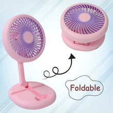 USB Rechargeable Portable Fan With LED Light Heavy Duty & Foldable Fan With Charging Port Home, Outdoor, Temple - Justgrabit Inc.