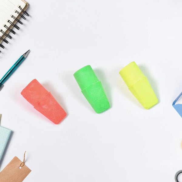 Pencil Top Eraser Rubber Erasers (1 Pc / Mix Colour & Design) - justgrabit.in | Just Grab It