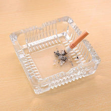 Square Glass Misti Crystal Quality Cigar Cigarette Ashtray - justgrabit.in | Just Grab It