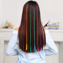 Colourful Braided Hair Extension Streaks for Girls & Kids (6 Pc) - justgrabit.in | Just Grab It