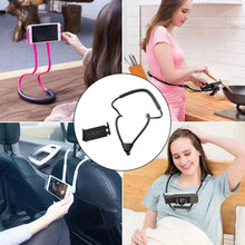 Multi Functional Flexible Long Arms Stand Hanging on Neck Universal Mobile Phone Stand Lounger's Bracket for Mobile Phone Tablet PC Desktop - justgrabit.in | Just Grab It