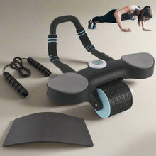 Abdominal Wheel Roller Widened Elbow Support Roller with Timer & Skipping Rope (1 Set) - justgrabit.in | Just Grab It