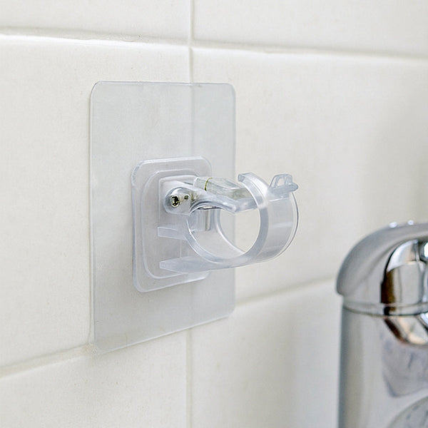 Self - Adhesive Transparent Wall Hook Holder Clip (1 Pc) - justgrabit.in | Just Grab It
