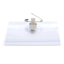 Plastic Transparent cardholders With Pin & Clip 90 mm x 60 mm (50 Pcs Set) - justgrabit.in | Just Grab It